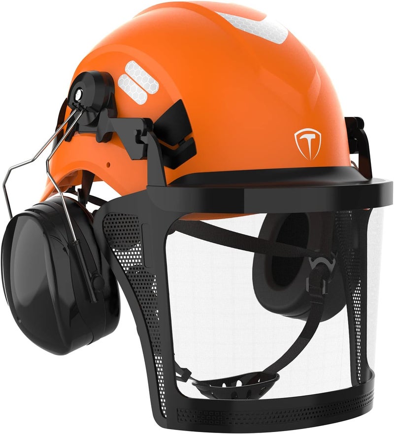 TOOLIOM Chainsaw Helmet with Face Shield and Ear Muffs, Forestry Safety Helmet, ANSI Z89.1 Certified Arborist Helmet, Chainsaw Safety Equipment (with Anti-Fog Goggles) - Image 1
